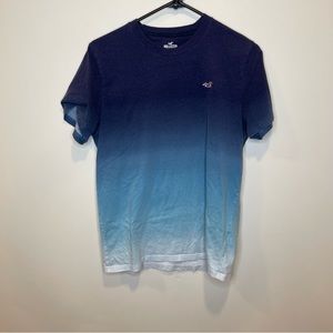 Hollister Must Have Blue White Ombré Short Sleeve T Shirt